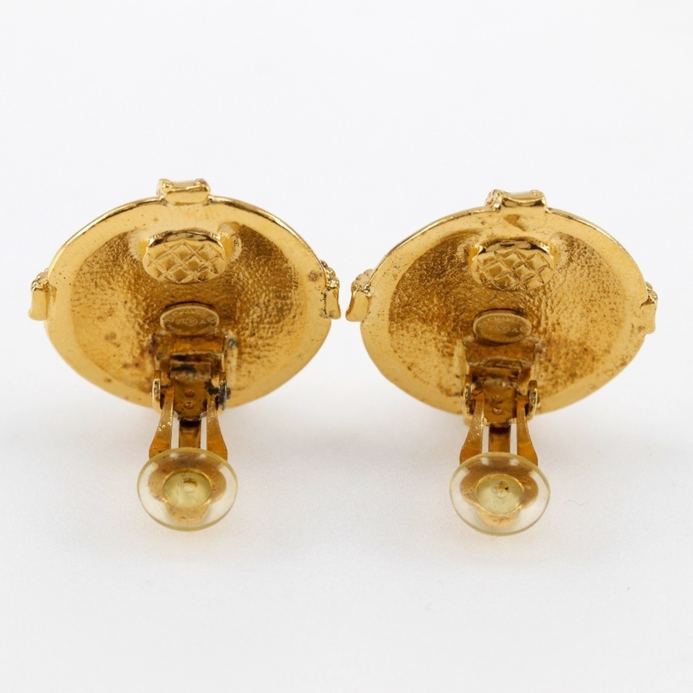 CHANEL Authentic Gold Logo Earrings - Picture 4 of 10